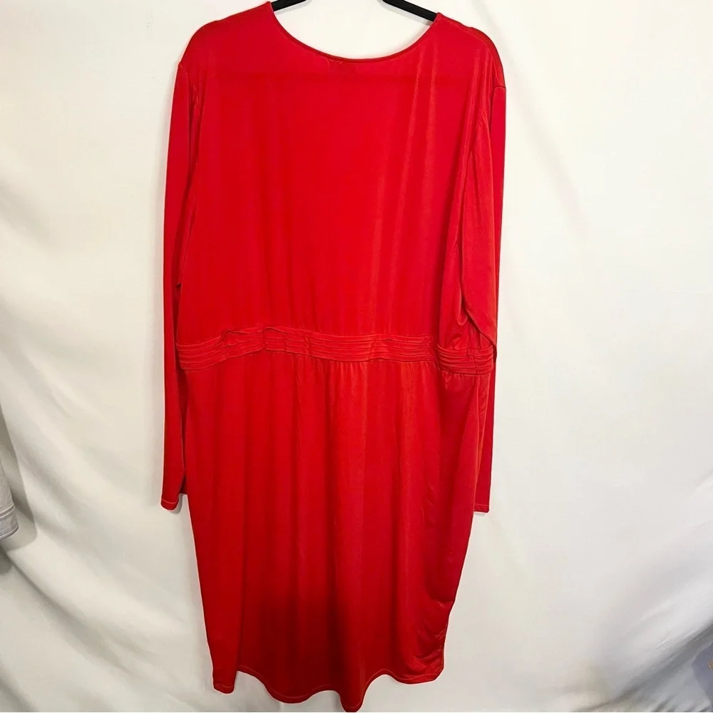 NWOT Torrid Red Shirred Front Bodycon V-Neck Dress 4X Women Holiday Christmas